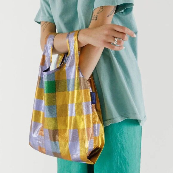 BAGGU Bags Nwt Baby Baggu Madras Metallic Poshmark